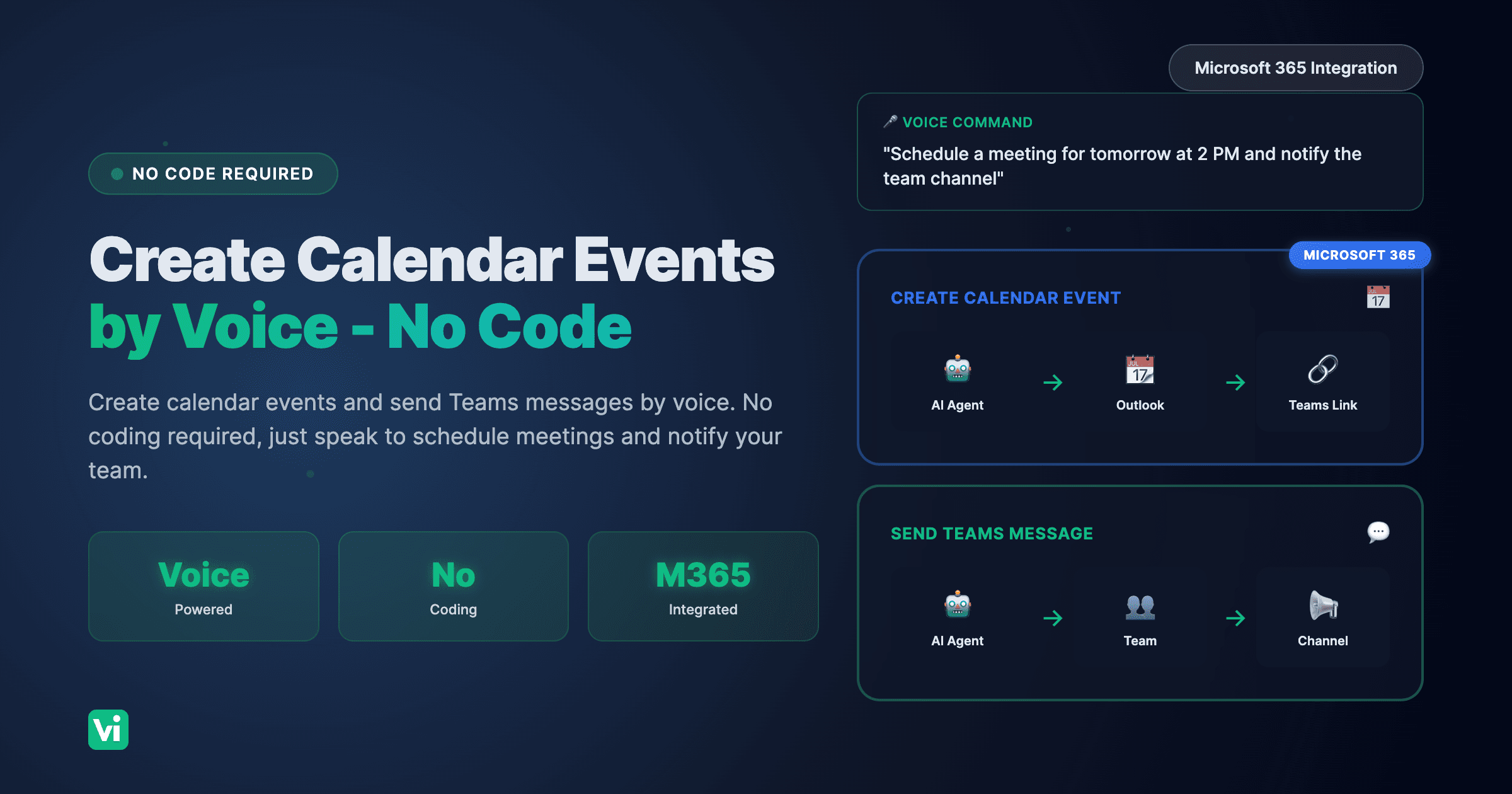 Create Calendar Events & Send Teams Messages by Voice - No Code Required