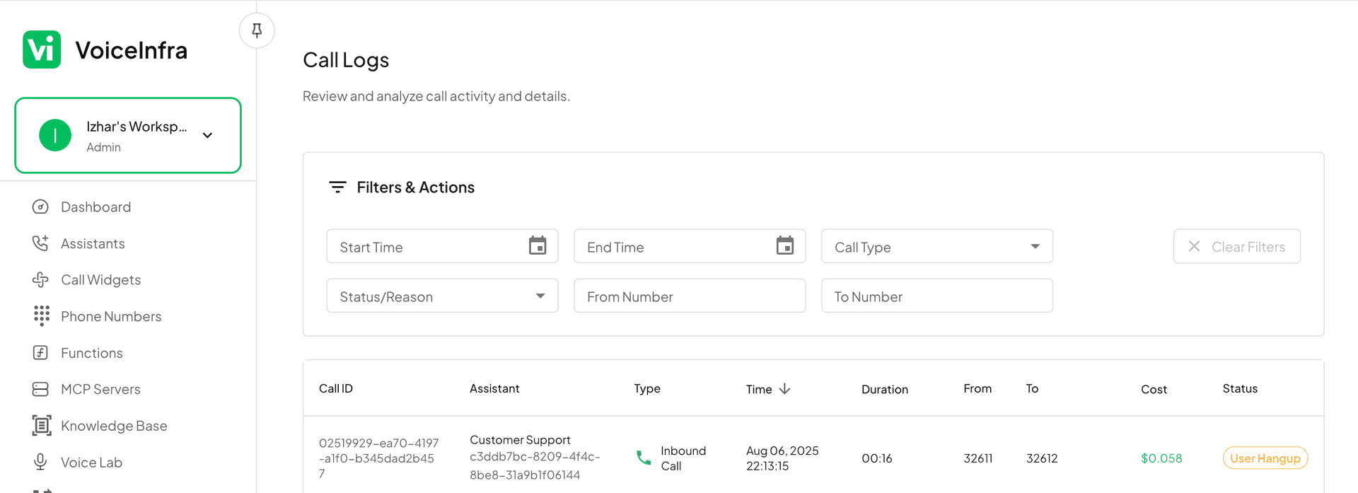 Call logs showing complete call flow - incoming call to extension 32612, transfer to extension 32610, with timestamps and duration