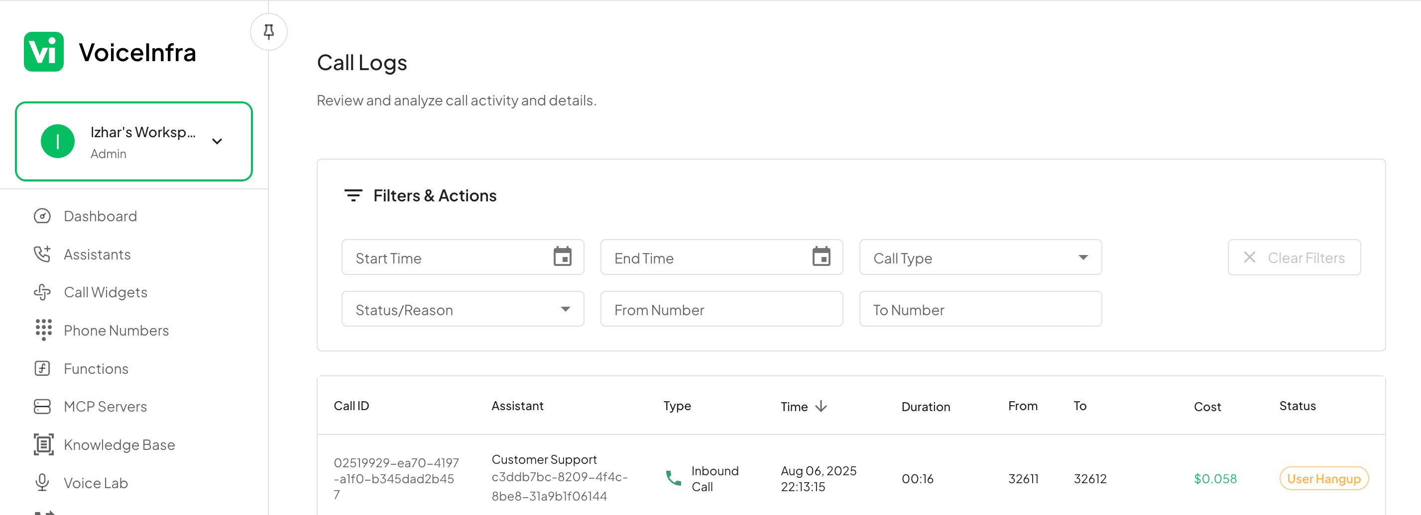 Call logs showing complete call flow - incoming call to extension 32612, transfer to extension 32610, with timestamps and duration