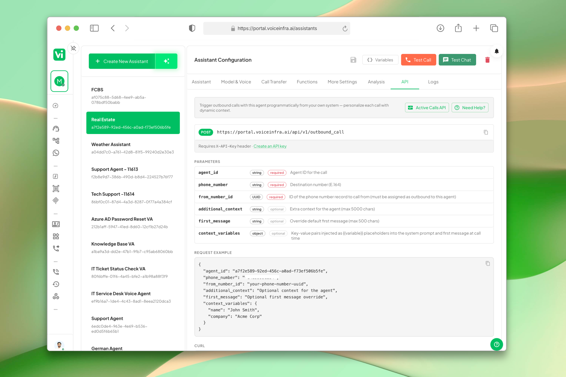 Outbound Call API Reference