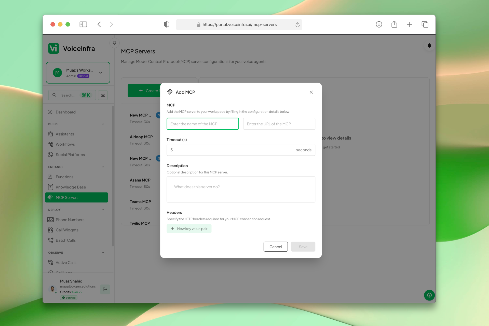 Add MCP Server Form